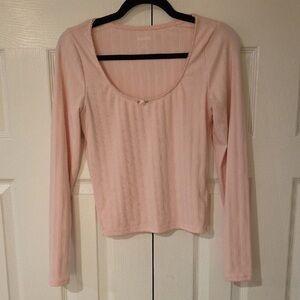 Elegant Blush Long Sleeve Top